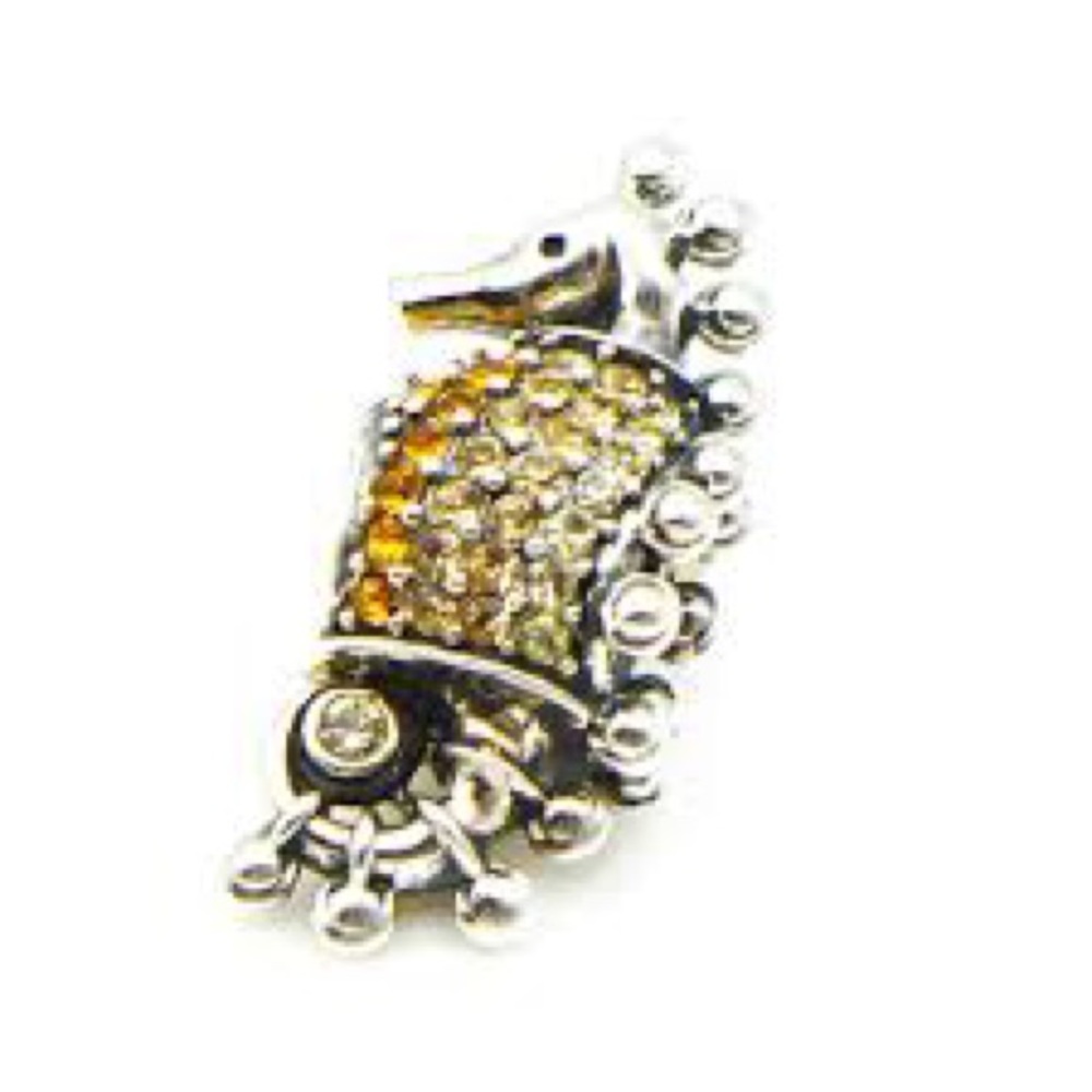 Chamilia Sterling Silver Seahorse Bead Orange Yellow